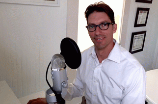 Jaime Escuder records his new podcast, None Sense, out of his law office in Alpine, Texas. (Marlys Hersey, photo)